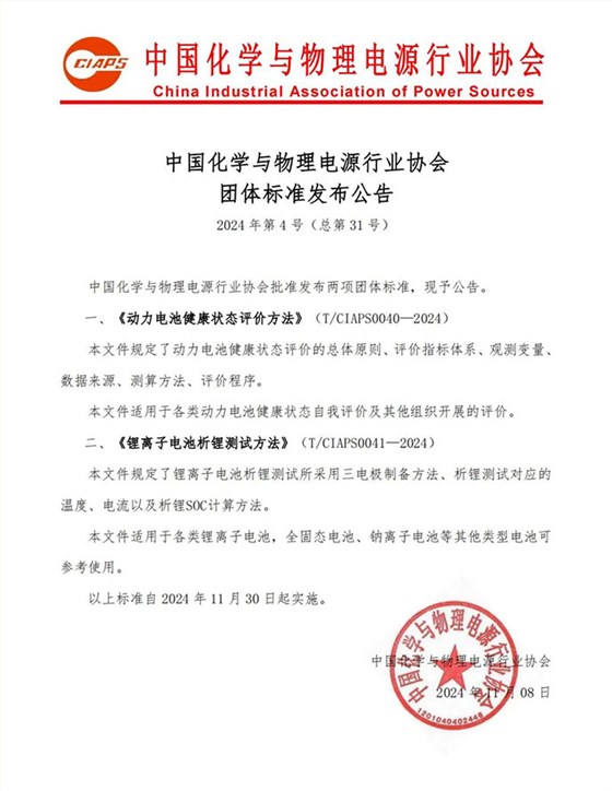 鋰電池析鋰測試方法團體標(biāo)準(zhǔn)